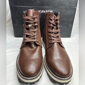 NWB ALFANI Mens Chocolate Comfort Lace Andres Round Toe Wedge Zip-Up
Boots 9.5 M